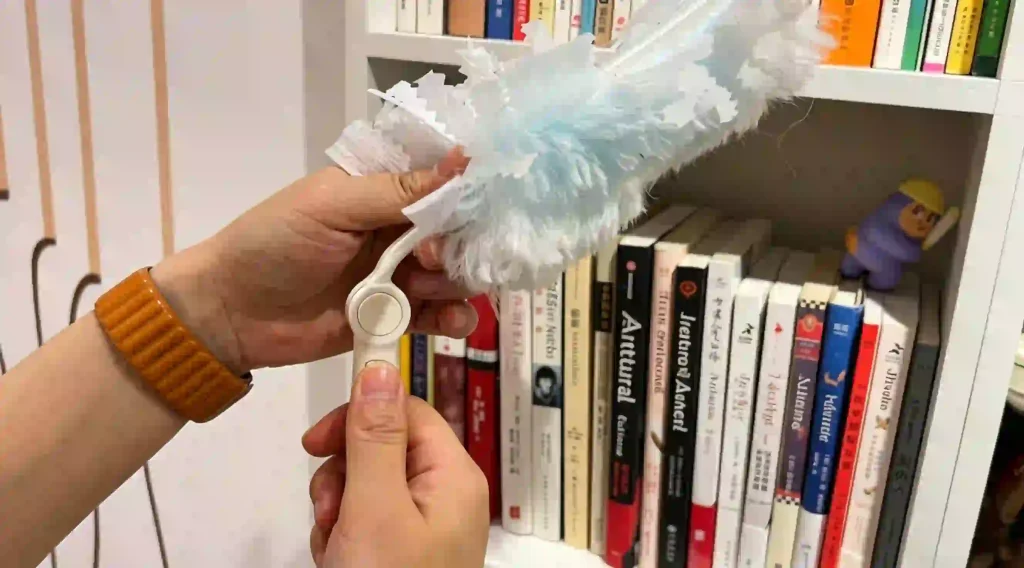 Electrostatic pet hair removal duster brush, clean cat dog fur from laundry clothes blankets couch carpet whole home surfaces